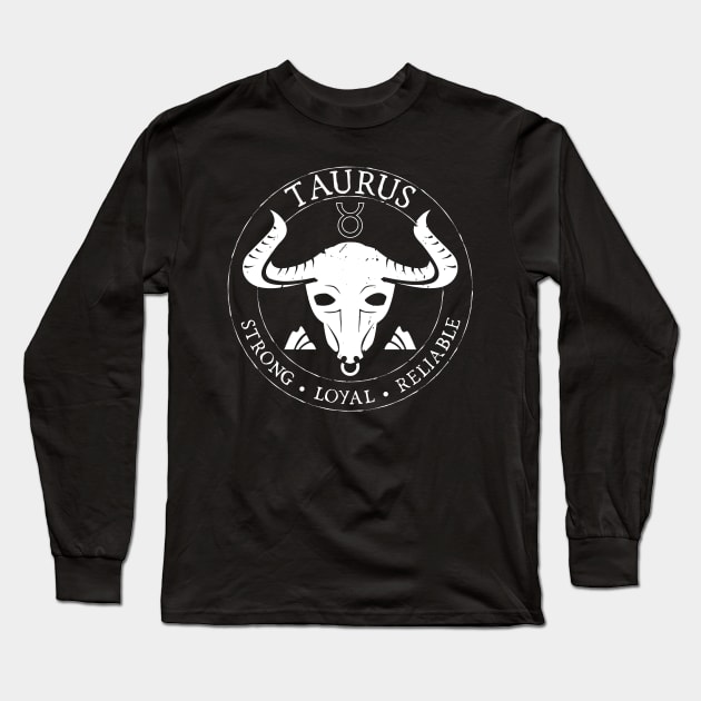 Taurus Zodiac Birthday Star Sign Zodiac Gift Long Sleeve T-Shirt by atomguy